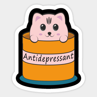 Antidepressant Cat Sticker